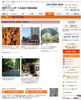 「お店までの行き方ページ」イメージ