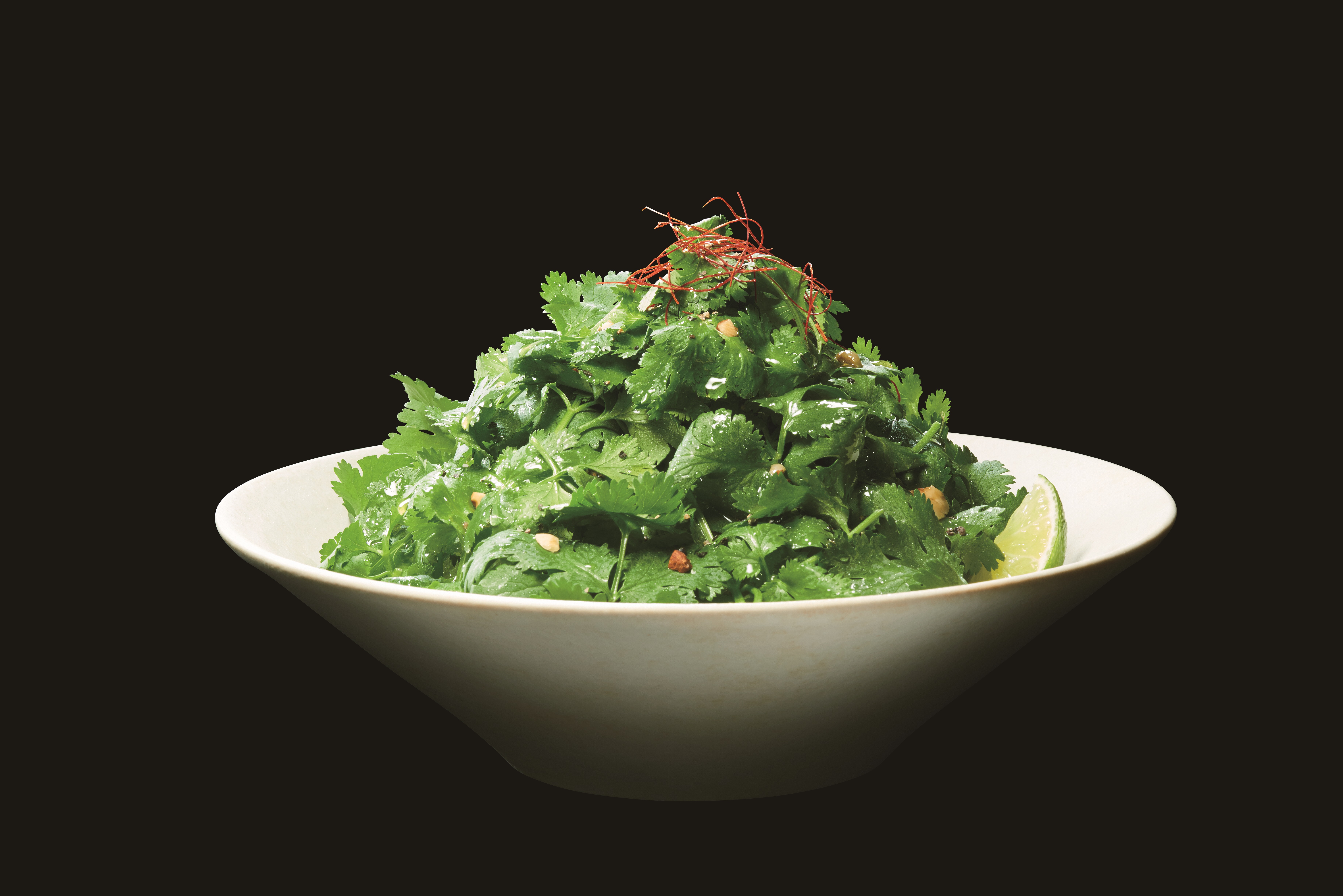 ▲Pakchee (Coriander) Salad, made primarily with coriander